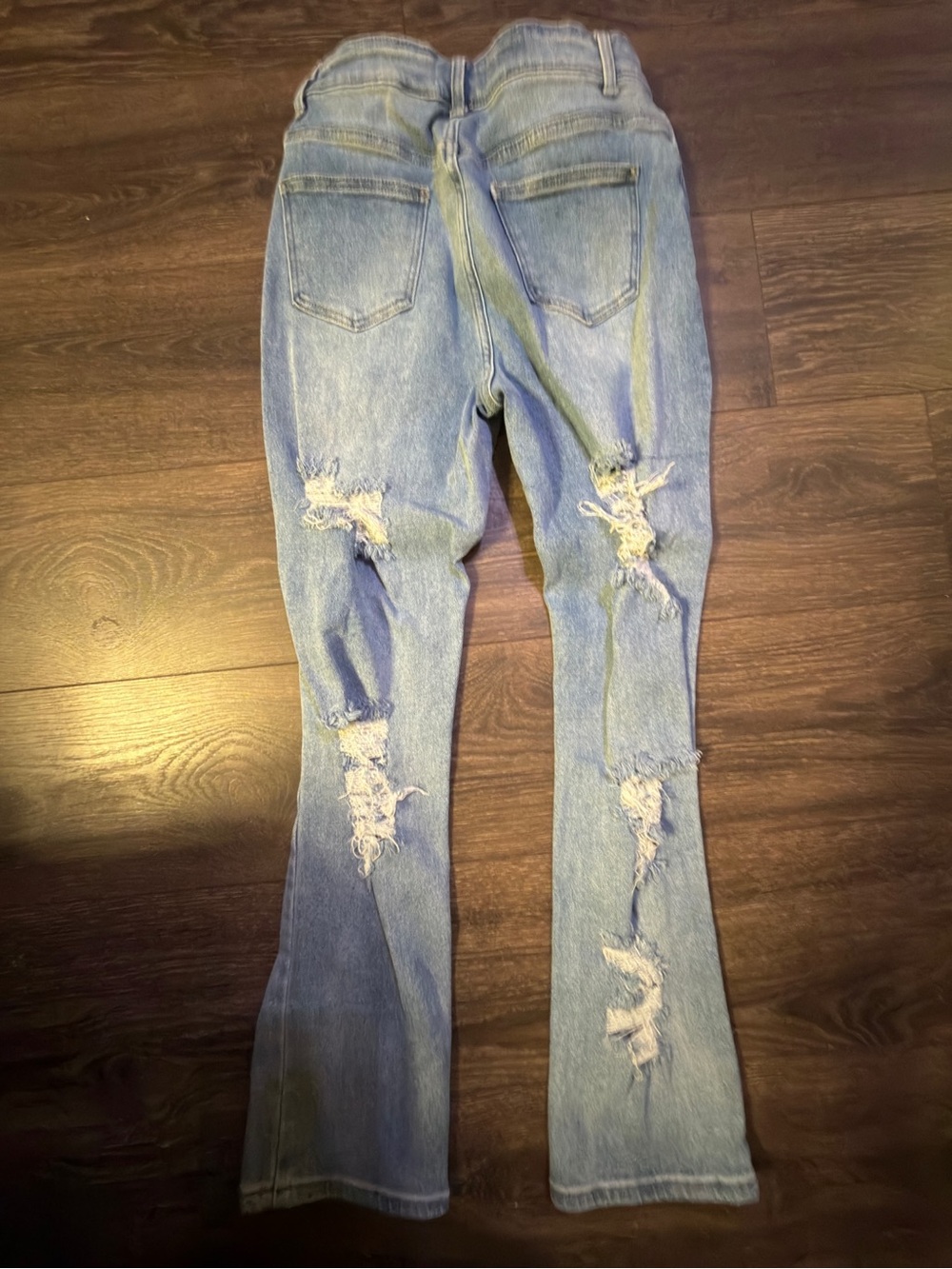 Women’s Light Blue Distressed Flare Jeans